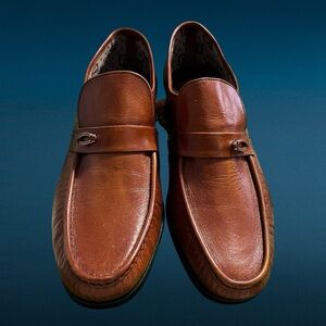 Florsheim Brown Leather Loafers Mens Size 9D Slip On Dress Shoes Comfort Quality